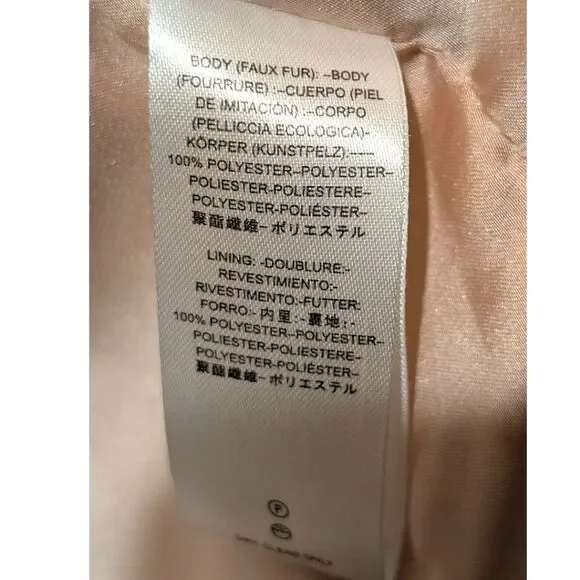 Free People Kate Oversized Faux-Fur Double-Breasted Coat Women's XL Apricot Tan - Picture 7 of 7